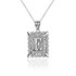 White Gold Alphabet DC Letter Initial Filigree Charm Necklace