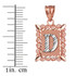 Rose Gold Alphabet DC Letter Initial Filigree Charm Necklace