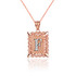 Rose Gold Alphabet DC Letter Initial Filigree Charm Necklace
