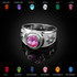 White Gold Star of David Jewish Birthstone CZ Ring