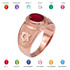 Rose Gold Star of David Jewish Birthstone CZ Ring