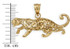 Yellow Gold Cheetah Cat Pendant Necklace