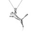 Solid White Gold Jumping Puma Cat Pendant Necklace