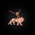 Rose Gold Tiny Lion Charm Necklace
