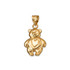 Yellow Gold Teddy Bear Charm Necklace
