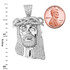 White Gold Diamond Iced-Out Jesus Face Medium Pendant