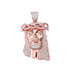 Rose Gold Diamond Iced-Out Jesus Face Medium Pendant