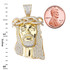 Yellow Gold CZ Iced-Out Jesus Face Medium Pendant
