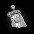 White Gold CZ Iced-Out Jesus Face Medium Pendant