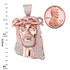 Rose Gold CZ Iced-Out Jesus Face Medium Pendant