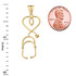 Yellow Gold Stethoscope Heart Pendant Necklace