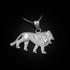 White Matte Gold Lion DC Pendant Necklace