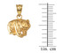 Yellow Gold Tiny Grizzly Bear DC Charm Necklace