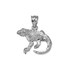 White Gold Salamander Lizard DC Pendant Necklace