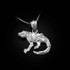 White Gold Salamander Lizard DC Pendant Necklace