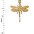 Solid Yellow Gold Dragonfly DC Pendant Necklace