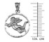 White Gold Flying Angel Round DC Pendant Necklace