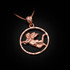 Rose Gold Flying Angel Round DC Pendant Necklace