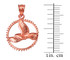 Rose Gold Dove of Peace Round DC Pendant Necklace