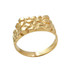 Mens Yellow Gold Rectangular Nugget Ring