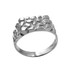 Mens White Gold Rectangular Nugget Ring