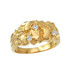 Yellow Gold Elegant CZ Nugget Ring
