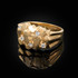 Mens Yellow Gold CZ Nugget Ring