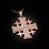 Rose Gold Diamond Jerusalem Cross Pendant Necklace