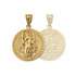 Solid Gold St. Benedict Reversible Medallion Charm Necklace