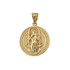 Solid Gold St. Benedict Reversible Medallion Charm Necklace