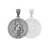 Solid White Gold St. Benedict Reversible Medallion Charm Necklace