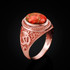 Rose Gold Om (aum) Oval Orange Copper Turquoise Ring