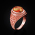 Rose Gold Jerusalem Cross Orange Copper Turquoise Statement Ring