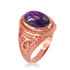 Rose Gold Celtic Knot Purple Copper Turquoise Ring