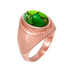 Rose Gold Green Copper Turquoise Statement Ring
