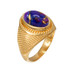 Yellow Gold Purple Copper Turquoise Statement Ring