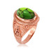 Rose Gold Masonic Green Copper Turquoise Statement Ring