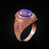 Rose Gold Masonic Purple Copper Turquoise Statement Ring