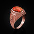 Rose Gold Masonic Orange Copper Turquoise Statement Ring