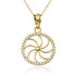 Yellow Gold Armenian Eternity Diamond Bezel Charm Necklace