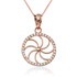 Rose Gold Armenian Eternity Diamond Bezel Charm Necklace