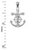 White Gold Mariner Crucifix Cross Pendant Necklace
