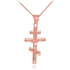 Rose Gold Russian Orthodox Crucifix Pendant