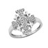 White Gold Jerusalem Cross Clear CZ Ring