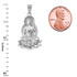 White Gold Lotus Buddha Yoga Pendant Necklace