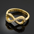 Solid Gold Clear CZ Infinity Ring