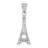 White Gold Paris Eiffel Tower Travel Charm Necklace