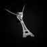 White Gold Paris Eiffel Tower Travel Charm Necklace