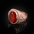 Two-Tone Rose Gold Red Onyx Fleur-De-Lis Gemstone Ring