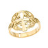 Yellow Gold Ankh Egyptian Eye of Horus Ring